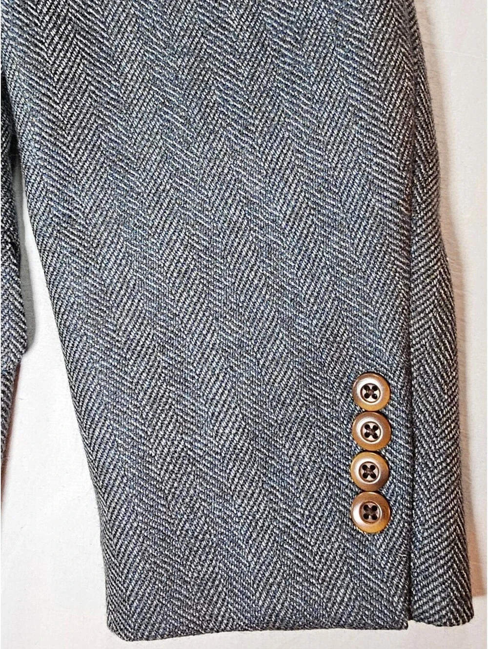 Oak Creek for Dillard's 100% Wool Blazer. 42L. Herringbone pattern. Made in USA.